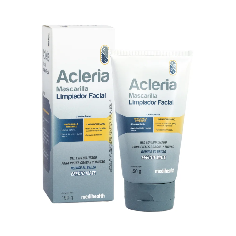 Acleria Mascarilla Limpiador Facial gel 2 en 1 piel grasa y mixta