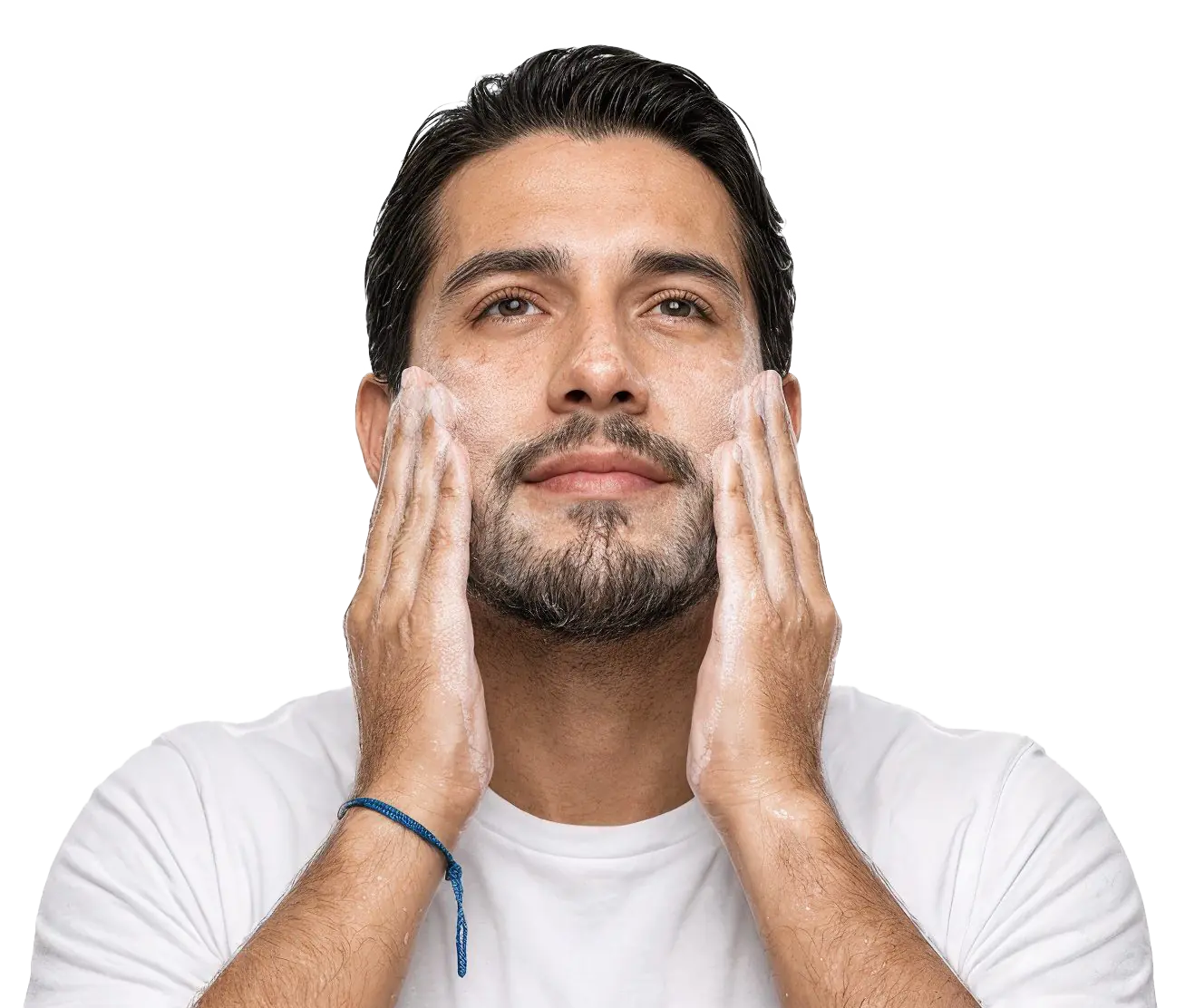 Hombre usando productos de cuidado personal Inner